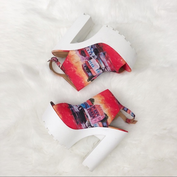 Wild Diva Shoes - Wild Diva Platform Peep Toe Heels